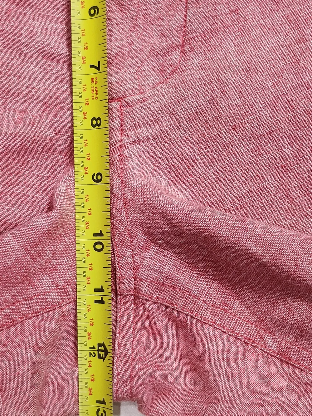J.Crew Gramercy Heather Red Linen Cotton Flat Front Shorts Size 33